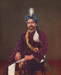 Principe Sher Zaman nato nel 1881, Principe e primo figlio di Rasul Khan, Foto scattata nei primi anni del 1900, Junagadh, Gujarat, India