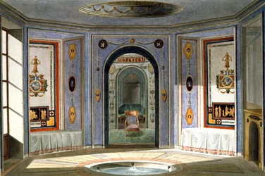 Progetto per un bagno sotto il Direttorio, fine XVIII secolo (acquerello)