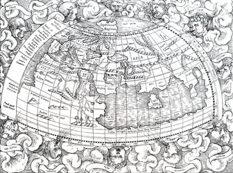 Mappa del mondo allora conosciuto di Tolomeo di Alessandria.