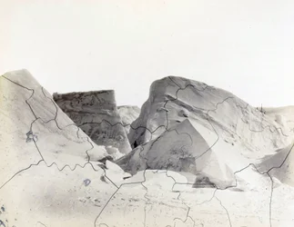 Floe-Bergs recentemente formati, che mostrano la vecchia linea di galleggiamento, durante la spedizione artica del capitano George Nares