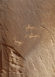 Incisioni rupestri, Ledge Ruin, Canyon de Chelly National Monument, Arizona, USA