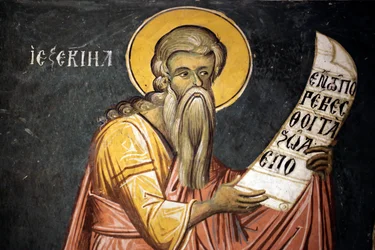 San Ezechiele Affresco bizantino dal monastero di Agios Ioannis Lampadistis, San Giovanni Lampadistis XI secolo Cipro Chiese dipinte sito UNESCO Troodos, Cipro