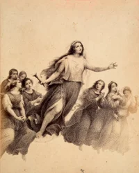 Santa Lucia, con la torcia in mano, vola attraverso il firmamento dell