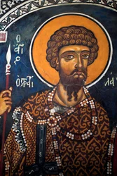 San Teodoro Statelates: affresco bizantino del XIV secolo (1332) Chiesa della Vergine Phorbiotissa, Asinou Cipro Chiese dipinte sito UNESCO Troodos, Cipro