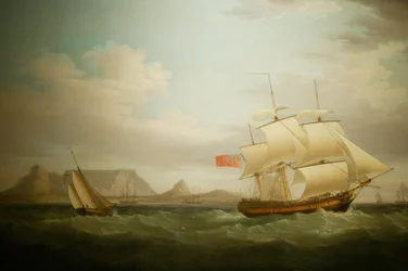 Nave davanti a Città del Capo in Sudafrica. Museo Nazionale della Cultura, Pretoria, Sudafrica