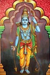 Tempio indù Sri Vadapathira Kaliamman. Avatar di Vishnu. Lord Rama, 7ª incarnazione. Singapore