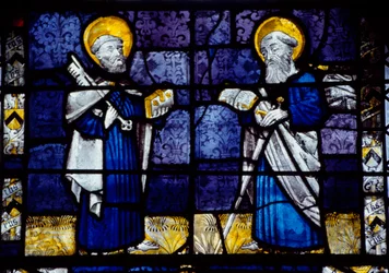 San Pietro e San Paolo, vetrata della Chiesa Priorale, Le Bourget du Lac, Savoia, Francia