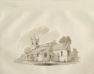 Standon Church: disegno a penna e inchiostro, nd [?metà 19° sec]