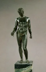 Statua di Mercurio, adattamento del Discophoros greco di Policleto, Romano, 25-50 d.C.