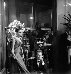 La principessa e attrice Soraya Esfandiari Bakhtiari sul set del film "I tre volti" diretto da Mauro Bolognini a Venezia - 1964