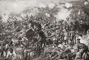 La battaglia di Spion Kop, fiume Tugela, Natal, Sudafrica, 23-24 gennaio 1900 durante la seconda guerra boera