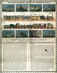 La ferrovia Londra, Birmingham, Liverpool e Manchester c 1860 da un opuscolo esplicativo per un puzzle