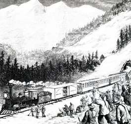 La ferrovia del Pacifico nelle montagne della Sierra Nevada