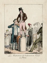I Trovatori del Boulevard de Gand, Parigi, c.1820 (incisione)