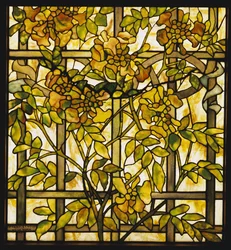 Finestra di vetro con vite trombetta, Tiffany Studios