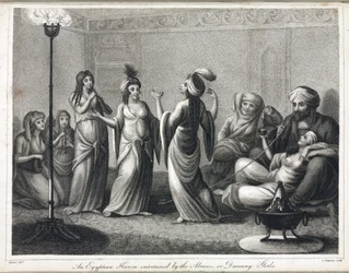 Un harem egiziano, animato dalle danzatrici e dalle almee
