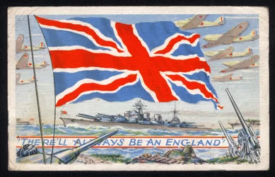Regno Unito: una cartolina patriottica prodotta in Canada durante la Seconda Guerra Mondiale da C.L.C.