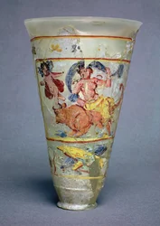 Vaso con decorazione dipinta raffigurante Europa e il Toro, romano