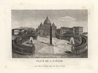 Vista di Piazza San Pietro, con la Basilica di San Pietro e l