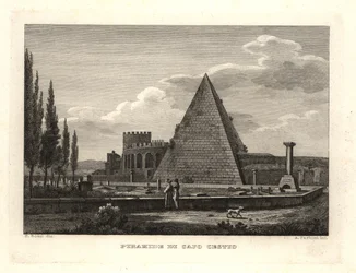 Veduta della Piramide di Cestio, Roma, costruita per Gaio Cestio