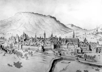Veduta della città di Chambéry in Savoia