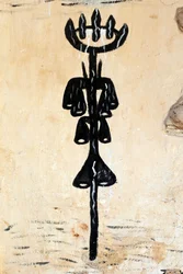 Dipinto murale voodoo in un convento. Togoville, Togo
