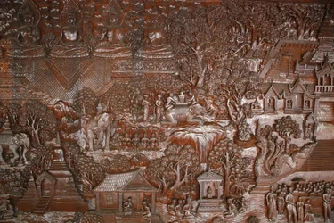 Wat Phra Doi Suthep, Chiang Mai. Rilievo. Thailandia