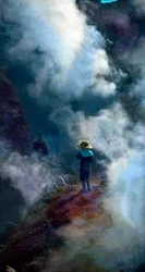 Vapore acqueo alla caldera del Vesuvio