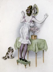 Donna in lingerie, c.1900