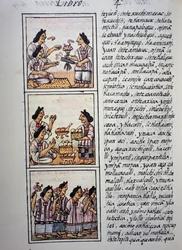 Donne che preparano il banchetto, Libro IV del Codice Fiorentino, versione bilingue in spagnolo e nahuatl, Storia generale delle cose della Nuova Spagna, Civiltà azteca