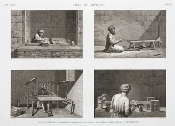 Lana e pettinato, tessitura, Egitto, c 1798