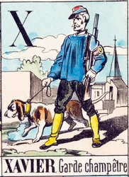 Xavier guardia campestre - "Alfabeto della fattoria" fine XIX secolo