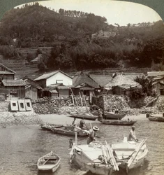 Villaggio di pescatori di Obatake sul Mare Interno, Giappone