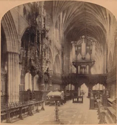 Interno della Cattedrale di Exeter, Inghilterra, 1900