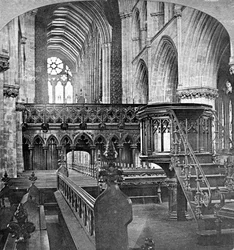 Interno della Cattedrale di Glasgow, Scozia, fine XIX secolo