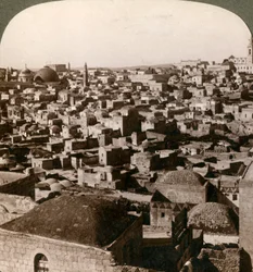 Gerusalemme, vista dal muro settentrionale, Palestina, 1897