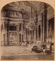 La Splendida Sala Blu della Regina, Buckingham Palace, Londra, Inghilterra, 1900
