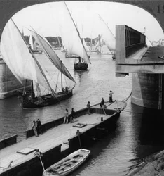 Il grande ponte del Nilo, Il Cairo, Egitto, 1905