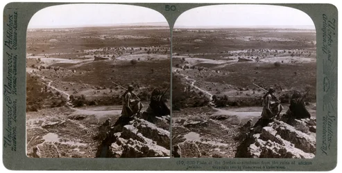 La pianura del fiume Giordano, vista dalle rovine dell