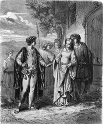 Costumi del XV secolo. Incisione del XIX secolo.