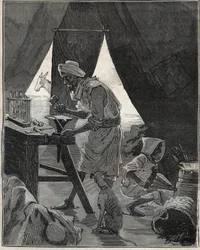 Un gioielliere cabile in Algeria nel XIX secolo. Incisione del 1885 in 