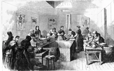 Un obitorio negli Stati Uniti nel 1890