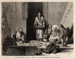 Un laboratorio di scultura a Yedo (o Edo, l