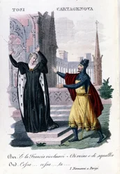 Adelaide Tosi e Orazio Cartagenova in "I Normanni a Parigi" di Saverio Mercadante. Compositore italiano (1795 - 1870)