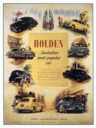 Pubblicità per le auto australiane Holden, 1950 circa (Cartolina)