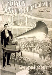 Pubblicità per il grammofono Edison "Il fonografo Edison, l
