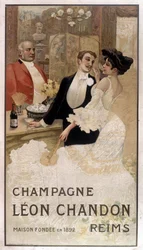 Poster pubblicitario per lo champagne Léon Chandon, fine XIX secolo