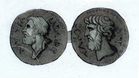 Alceo (ca. 630 - ca. 580 a.C.). Poeta greco. Incisione dei primi del XIX secolo