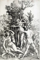 Figura allegorica della gelosia - incisione XVI secolo