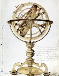 Una sfera armillare. Incisione del XVII secolo.